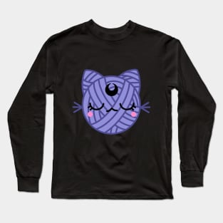 Purple Moon Cat Yarn Ball Long Sleeve T-Shirt